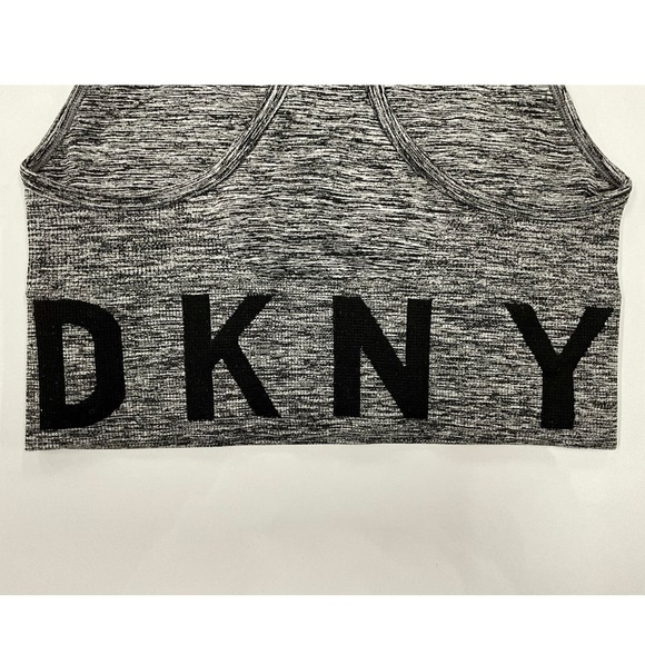 DKNY Womens Gray Heather Pattern Sports Bra Athletic Top Measurements in Picture - Picture 3 of 7